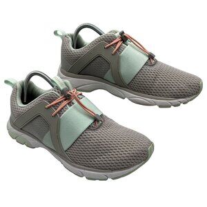 Vionic Berlin Womens 8.5  Gray Mint Mesh Athletic Slip On Sneakers Running Shoes